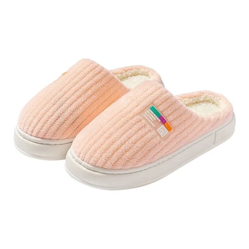 Foot Recreation Winter Minimalist Style Comfortable Warm Slip Resistant Soft Sole Home Cotton Slippers Unisex-5