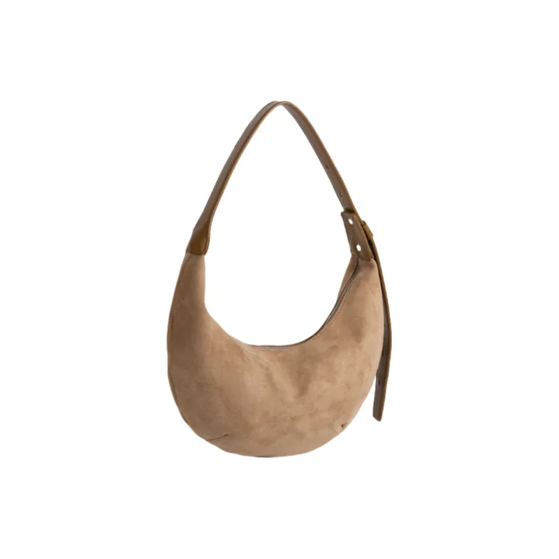DALO Suede Shoulder Bag Women's Black/Coffee/Blue/Apricot-11