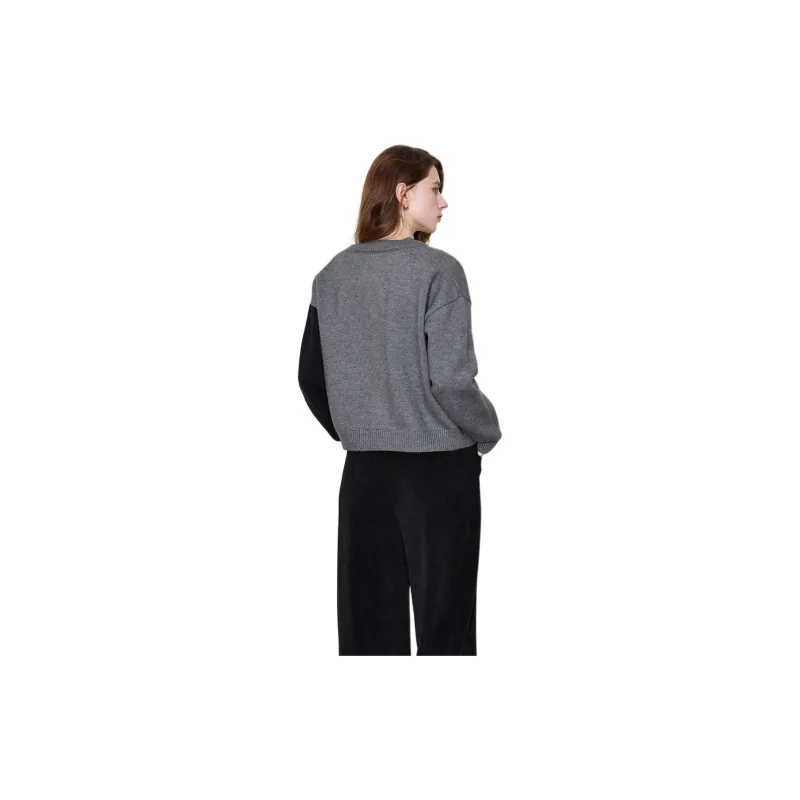 Huagaa Knitwear Women's Black Gray-1