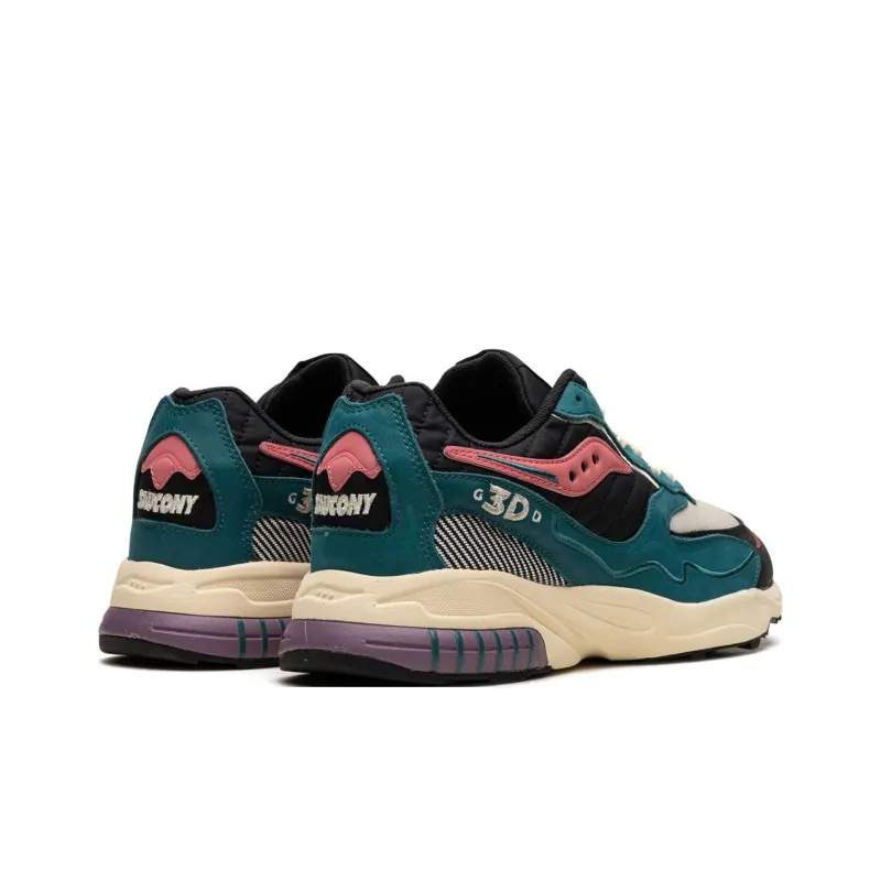 Saucony 3D Grid Hurricane Anti Slip Wear Resistant Low Top Casual Shoes Men's Blue-4