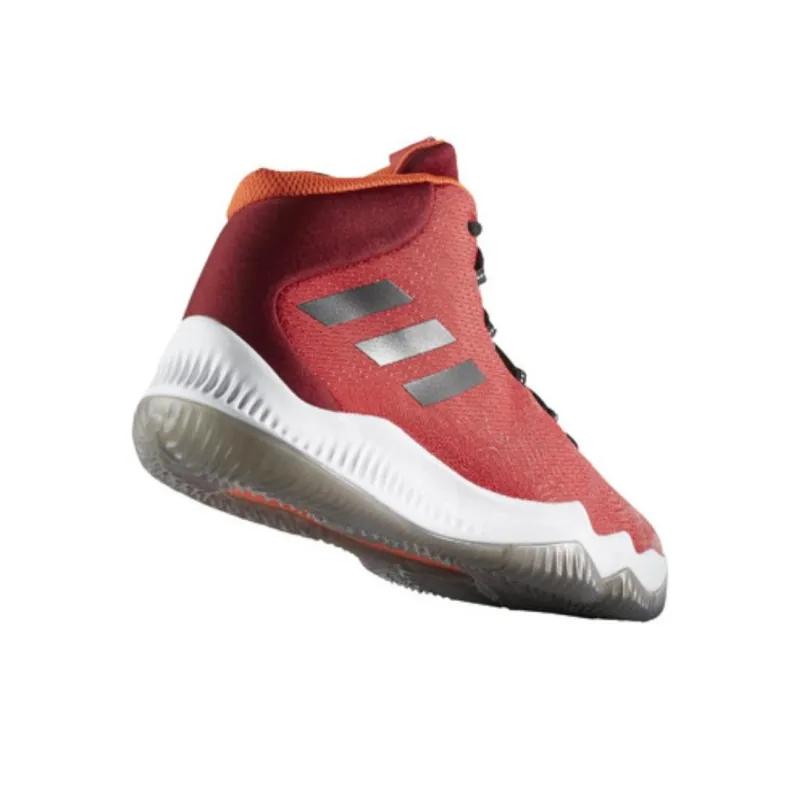 Adidas Crazy Hustle Wear-Resistant Mid-Top Basketball Shoes Men's Red-3