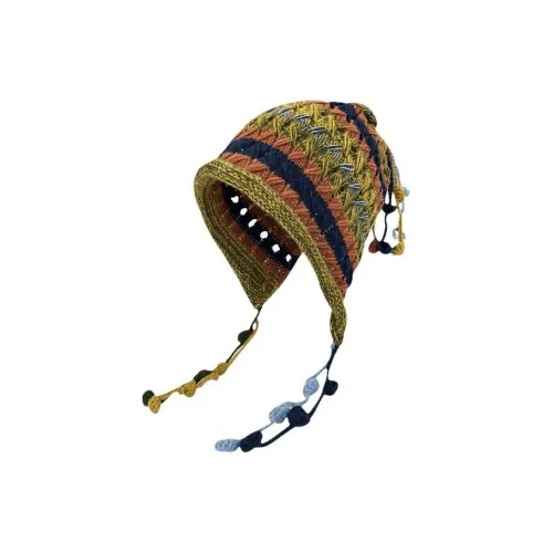 AUGUST HARMONY Knitted Fabric Beanies Unisex Blue Red/Green Orange