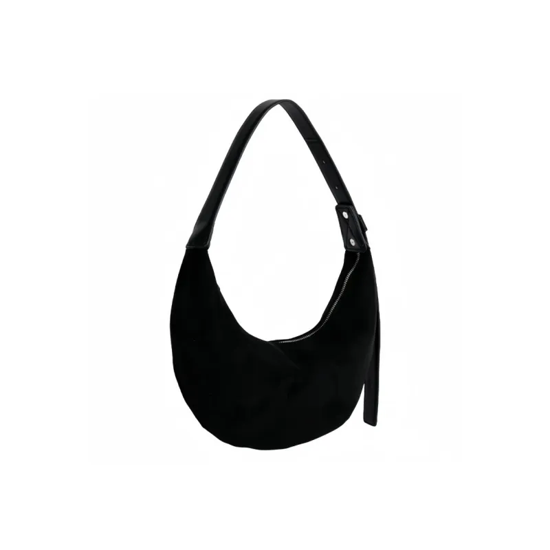 DALO Suede Shoulder Bag Women's Black/Coffee/Blue/Apricot-0