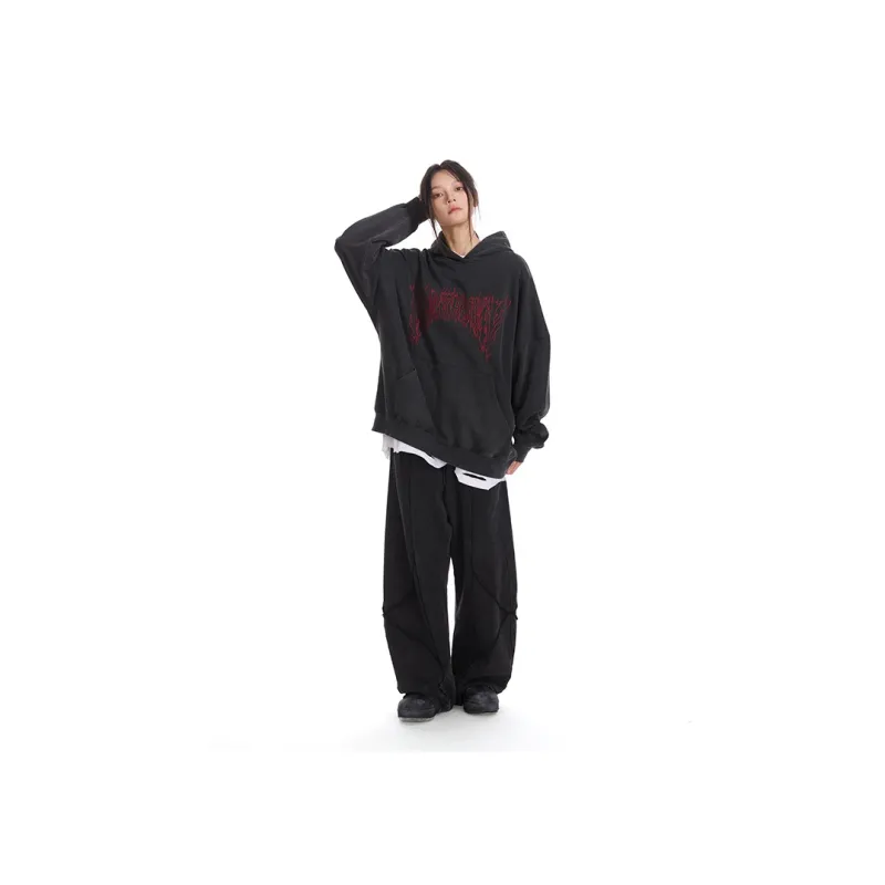 BTW Casual Pants Unisex Washed Black-1