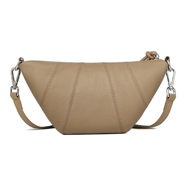 ZOOLER Top Grain Cow Leather Crossbody Bag Regular Women's Elephant Gray/Hepburn Black/Jasper/Milk White-4