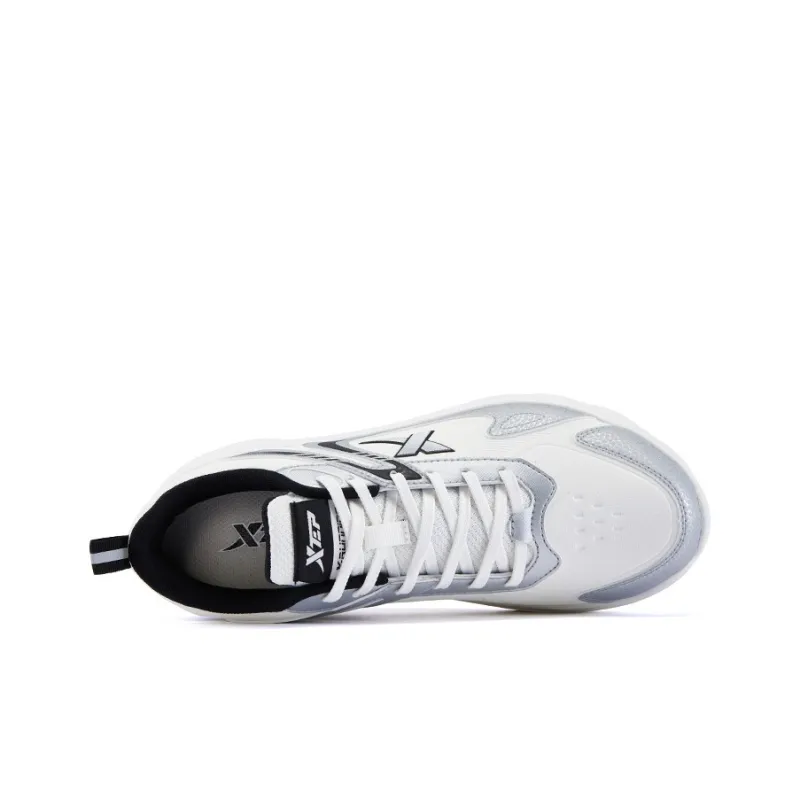 XTEP Cushioning, Slip Resistant, And Abrasion Resistant Low Top Casual Running Shoes Men's White Silver-2