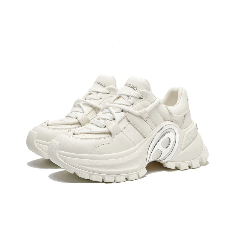 CHERYKALLY Anti Slip And Wear Resistant Height Increasing Low Top Chunky Sneakers Women's-7
