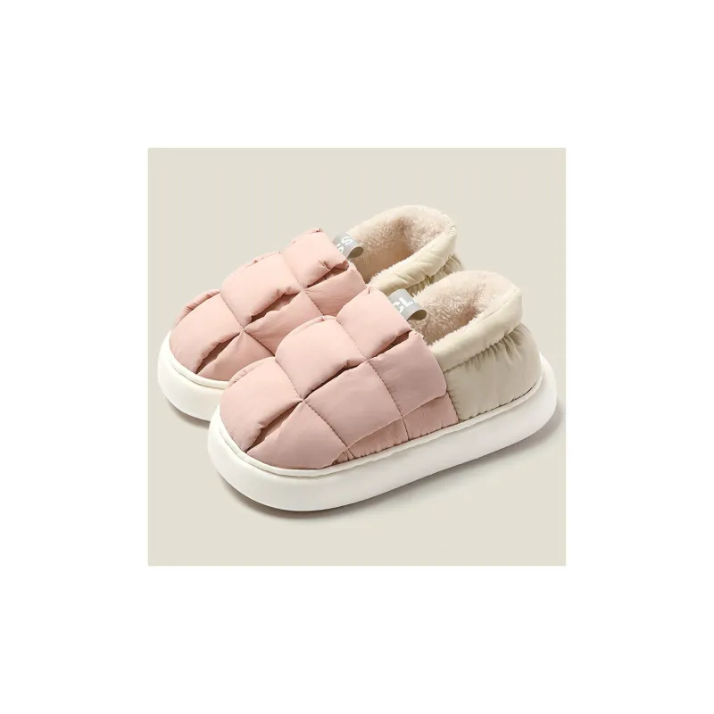 Red Bean Minimalist Style Cotton Slippers-6