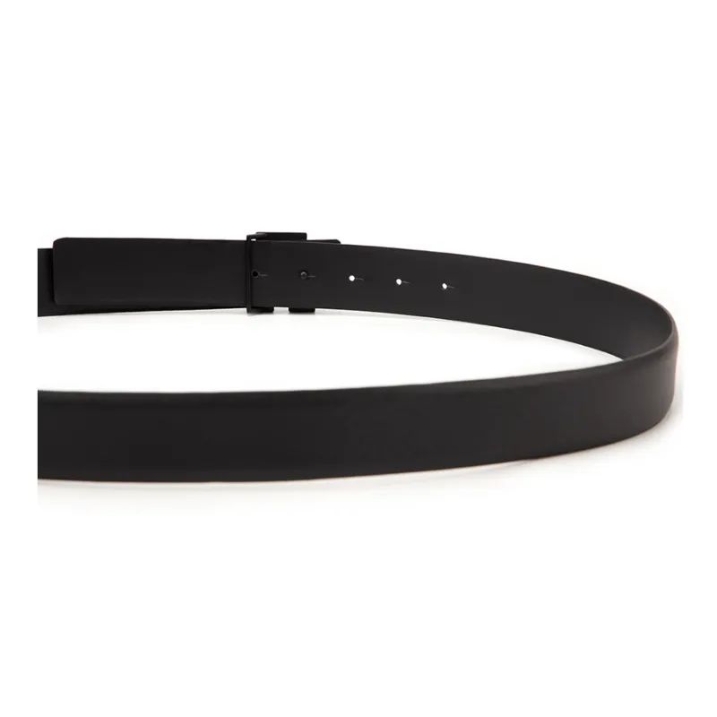 Tommy Hilfiger Cow Split Leather Leather Belts Men's Black 3.5cm-1