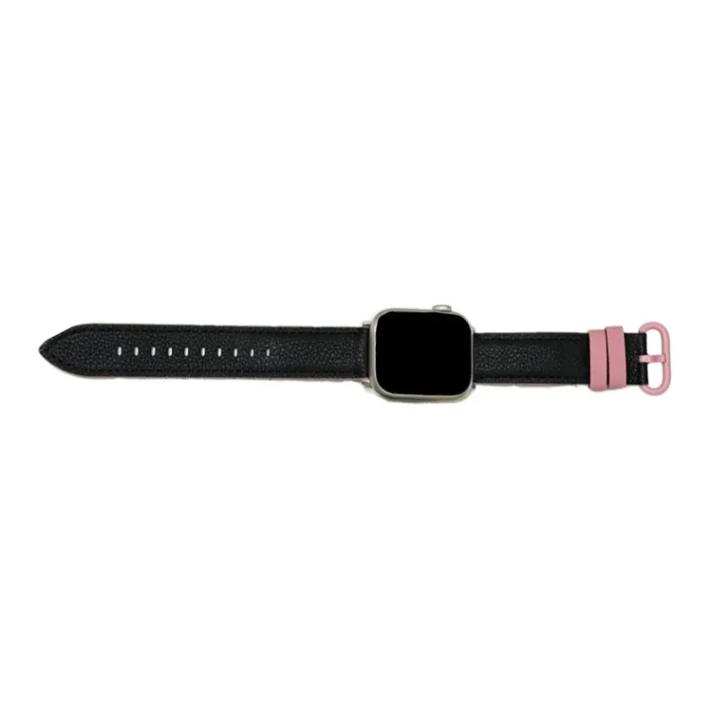 Warbler Dew Compatible With Apple Watch Apple Watch Band S9/S8/SE/7/6/5/4/3 Elliptical Buckle Multicolor Leather Strap-5