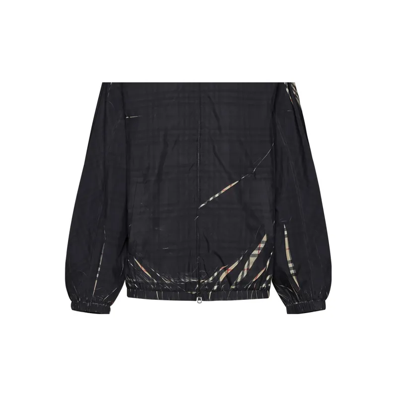 Burberry Sliced Checked Zip Up Jacket-5