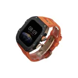 Rose Gold Mid-Frame+Orange Strap with Rose Gold Butterfly Clasp