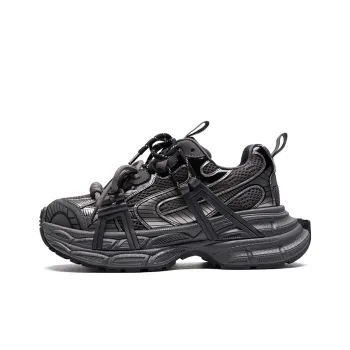 ZHR Wear Resistant Breathable Lightweight Height Increasing Low Top Platform Chunky Sneakers Women's Black