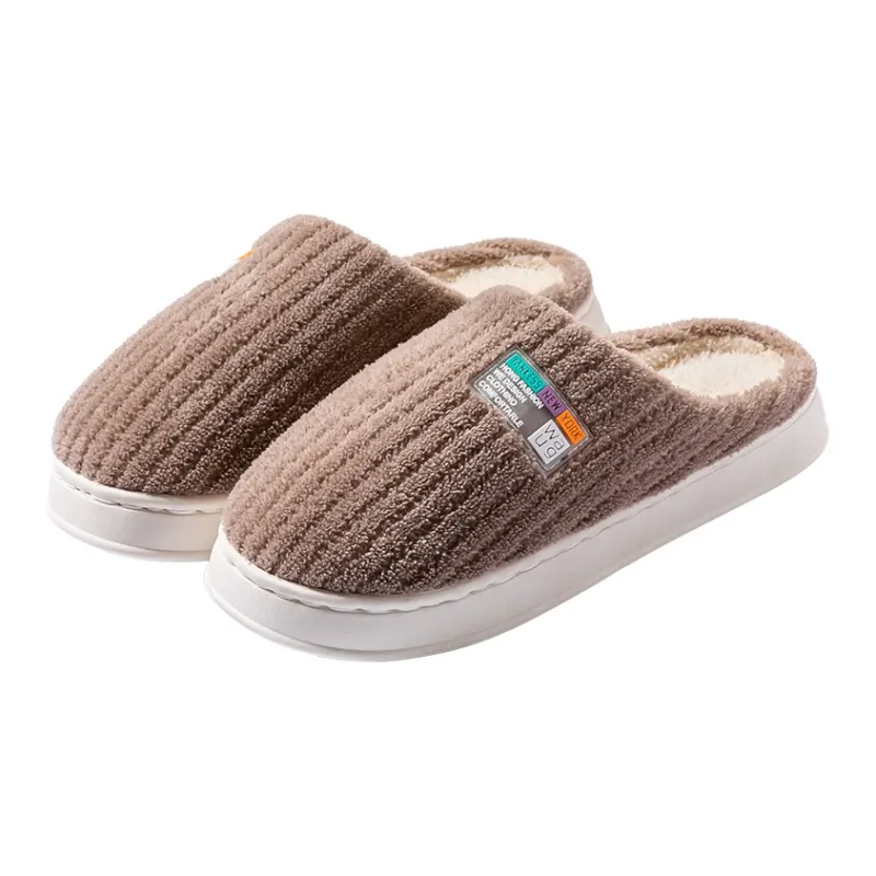 Foot Recreation Winter Minimalist Style Comfortable Warm Slip Resistant Soft Sole Home Cotton Slippers Unisex-20