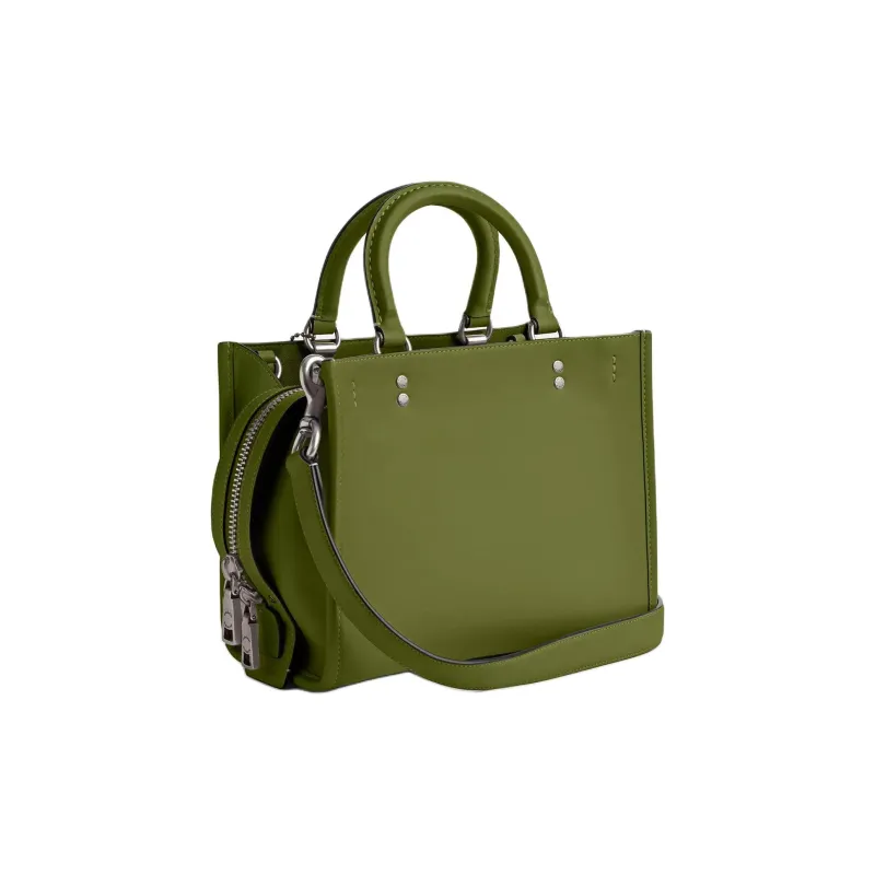 COACH Rogue Glove Tanning Shoulder Bag Crossbody Bag Handbag Medium Size Women's Silver Deep Lime Gray-1