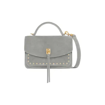REBECCA MINKOFF Suede Leather Shoulder Bag Crossbody Bag Handbag Small Size Women's Gray