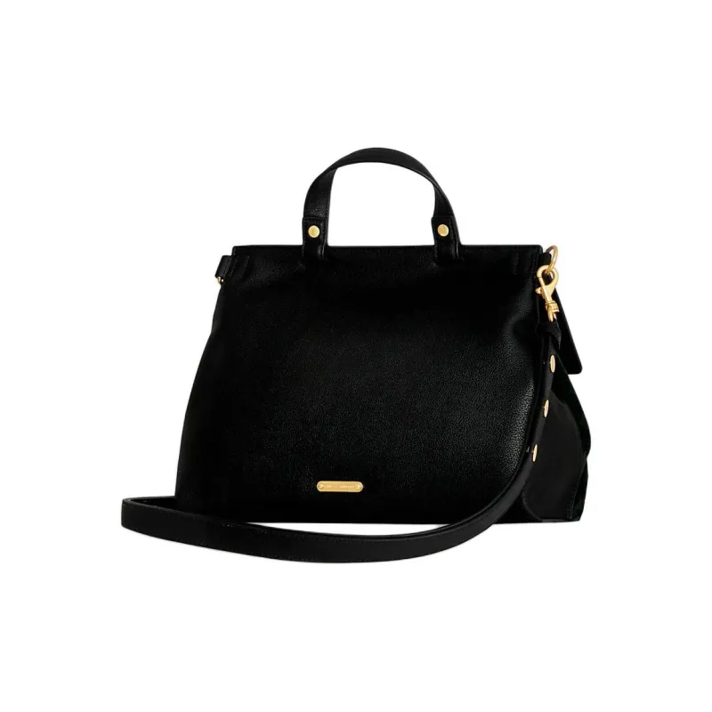 REBECCA MINKOFF Suede Shoulder Bag Crossbody Bag Handbag Medium Size Women's Black-1