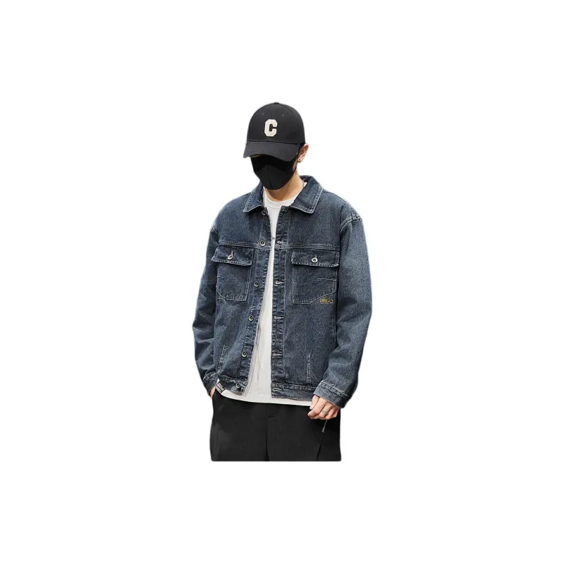 Tonlion Denim Jacket Men's Blue Gray-3