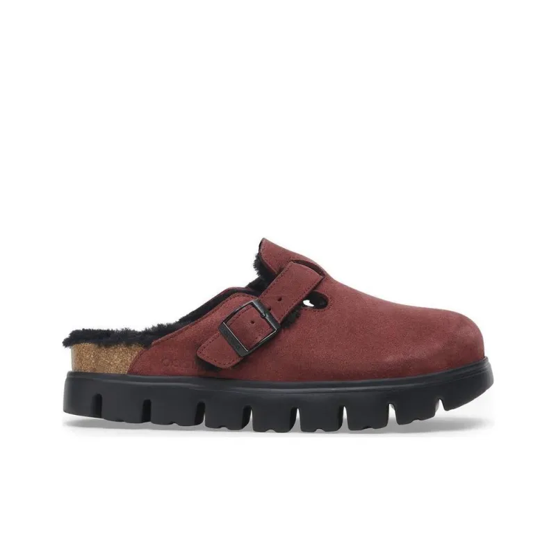 Birkenstock Boston Series EVA Abrasion Resistant Wrap toe Slippers Women's Deep Red-1