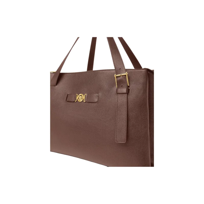 VERSACE MEDUSA BIGGIE Series Cow Leather Tote Bag Shopping Bag Handbag Men's Brown-3