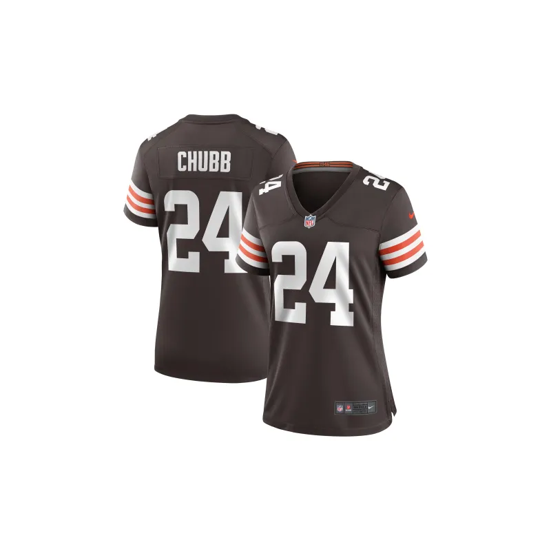 Nike NFL Cleveland Browns Nick Chubb Soccer Jerseys Women's Brown-2