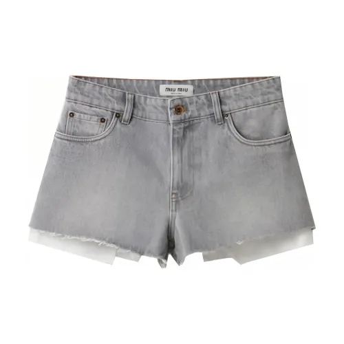 MIU MIU Denim Shorts Women's Gray