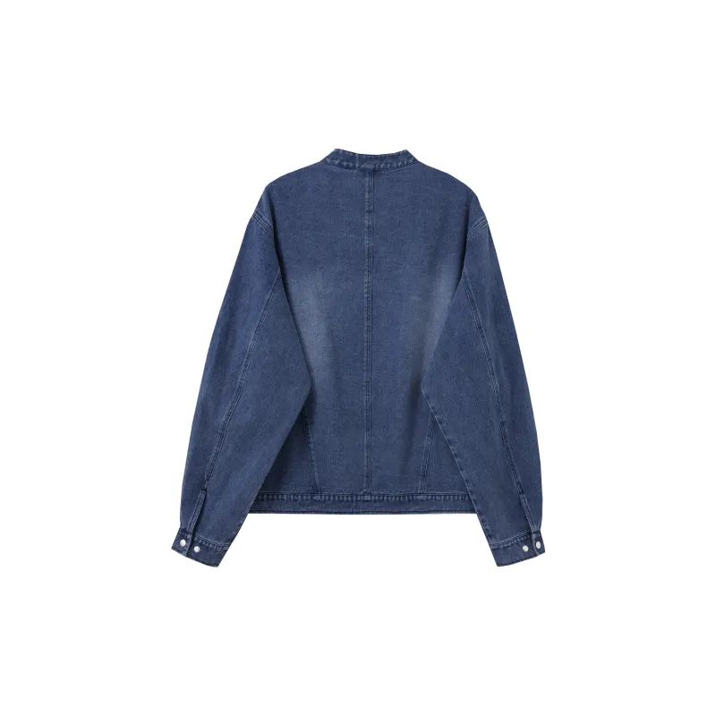 QISENYAR Denim Jacket Unisex Blue-1