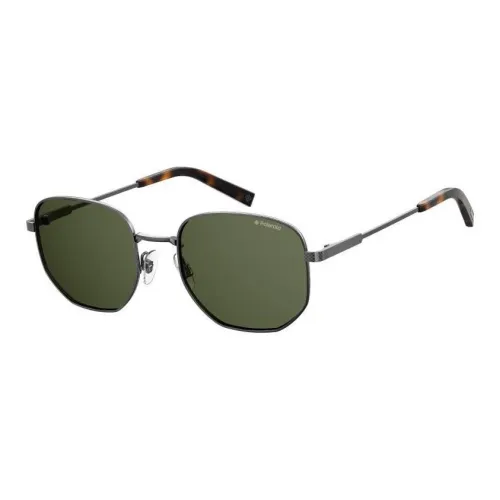 Polaroid Alloy Stainless Steel Injection Molding Polycarbonate Metal Square Sunglasses Unisex Silver