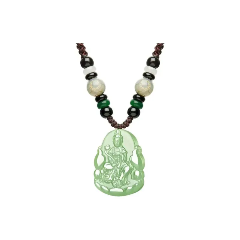 QIANCHANG Necklaces Green Jade Unisex-6