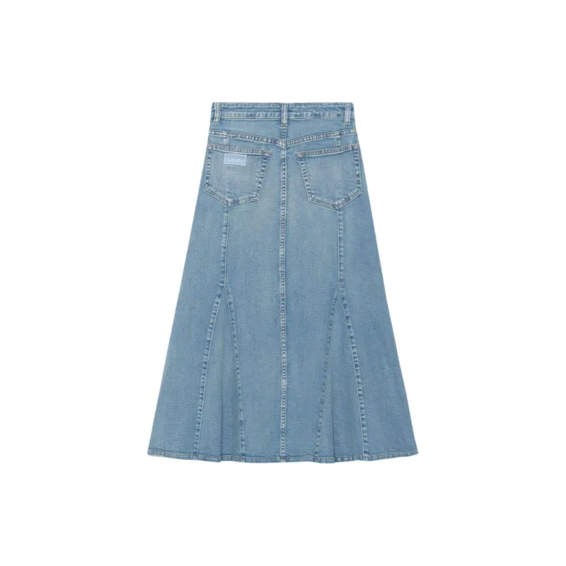 GANNI Peplum Denim Skirt-1