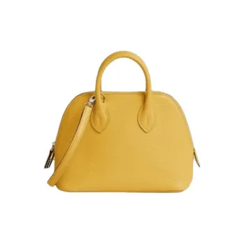 HERMES Bolide Mysore Goat Skin Bowling Bag, Handbag, Shoulder Bag, Crossbody Bag Mini Women's B4 Sun Sunshine Gold