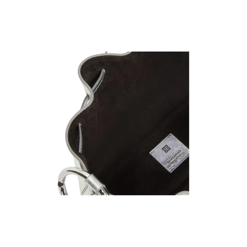 GIVENCHY Lambskin Pumpkin Bag, Handbag, Shoulder Bag, Crossbody Bag Mini Women's Silver-5
