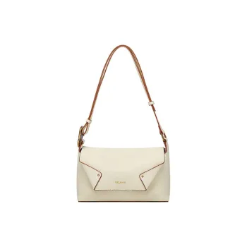 GELANNI Cow Leather Shoulder Bag Women's Ecru/Black/Gray