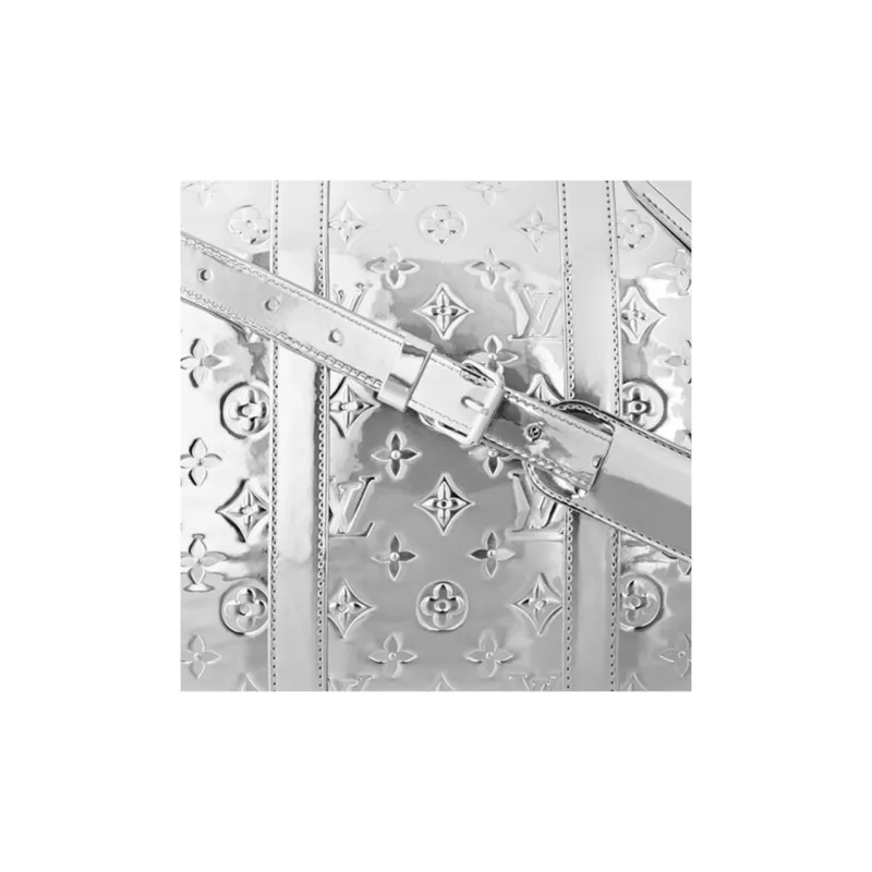 LOUIS VUITTON Keepall Bandouliere 45 Silver-4