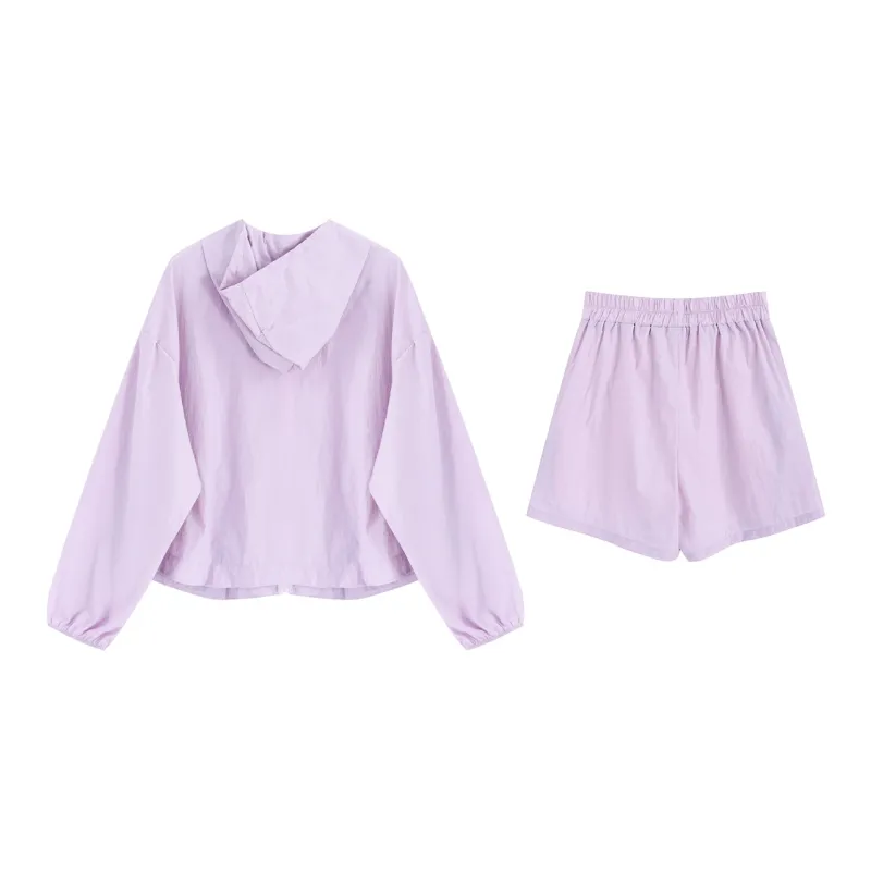 PZGE Casual Suit Women's Purple-1
