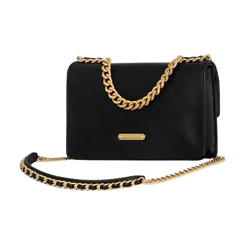 REBECCA MINKOFF Leather Shoulder Bag Crossbody Bag Women's Black-1