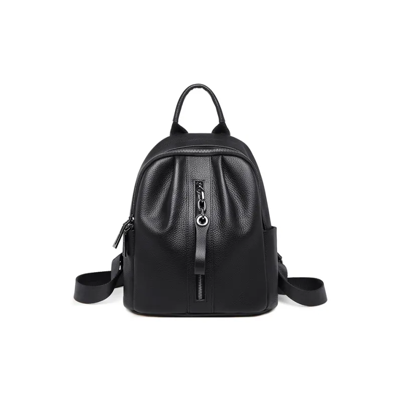 ZOOLER Top Grain Cow Leather Backpack Regular Women's Khaki/Black/Smoke Gray-8