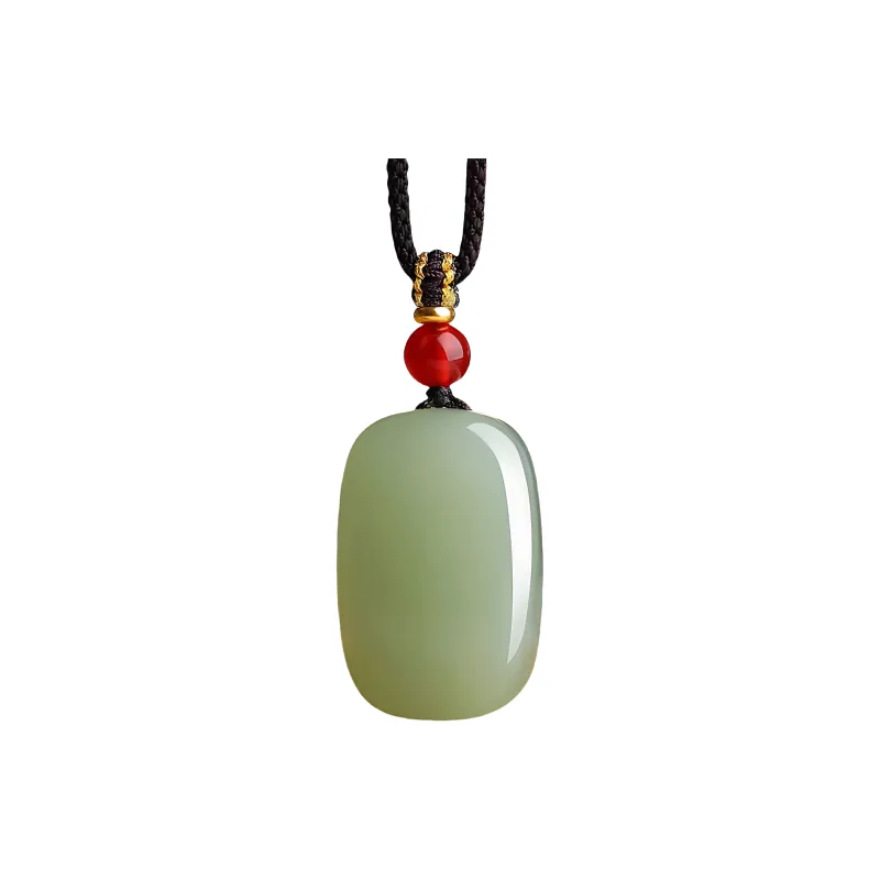 Lingxiang Yurun Necklaces Pale Greenish White Jade Unisex-5