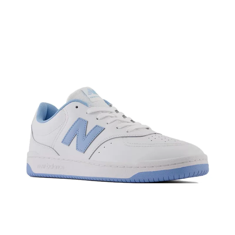 New Balance BB80 Anti Slip Wear Resistant Low Top Skateboard Shoes Unisex White Blue-2