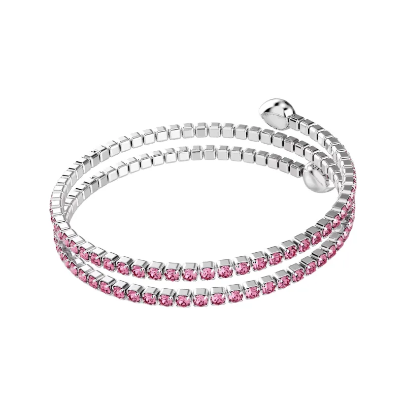 Swarovski Faux Crystal Bangles Women's Pink-3