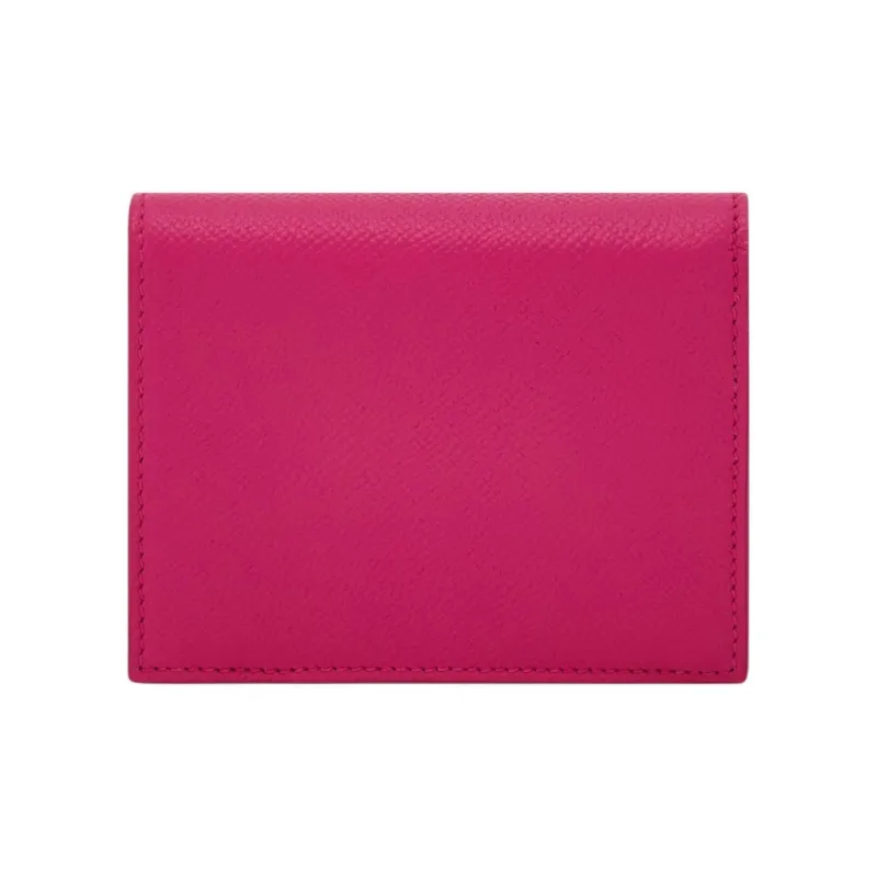 FERRAGAMO GANCINI Stamped Calfskin Wallet Small Size Women's Rose Pink-2