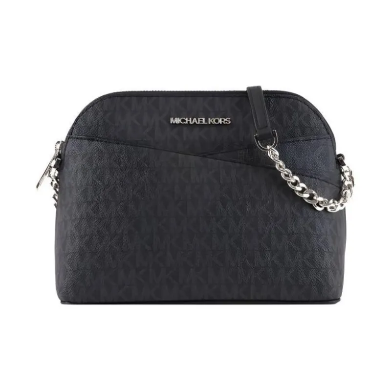 MICHAEL KORS Jet Set Travel Leather Dome Bag Commute Crossbody Bag Women's Black-0