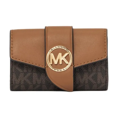 MICHAEL KORS Greenwich Coated Canvas Key Pouch Extra Small Women's Brown Multicolor Oak Fruit