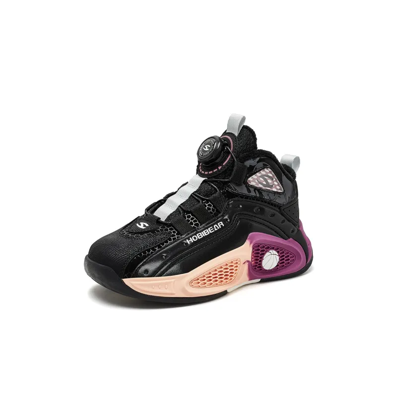 HOBIBEAR Slip Resistant Cushioning Lightweight Cushioning Mid Top Children's Basketball Shoes Teenagers-5