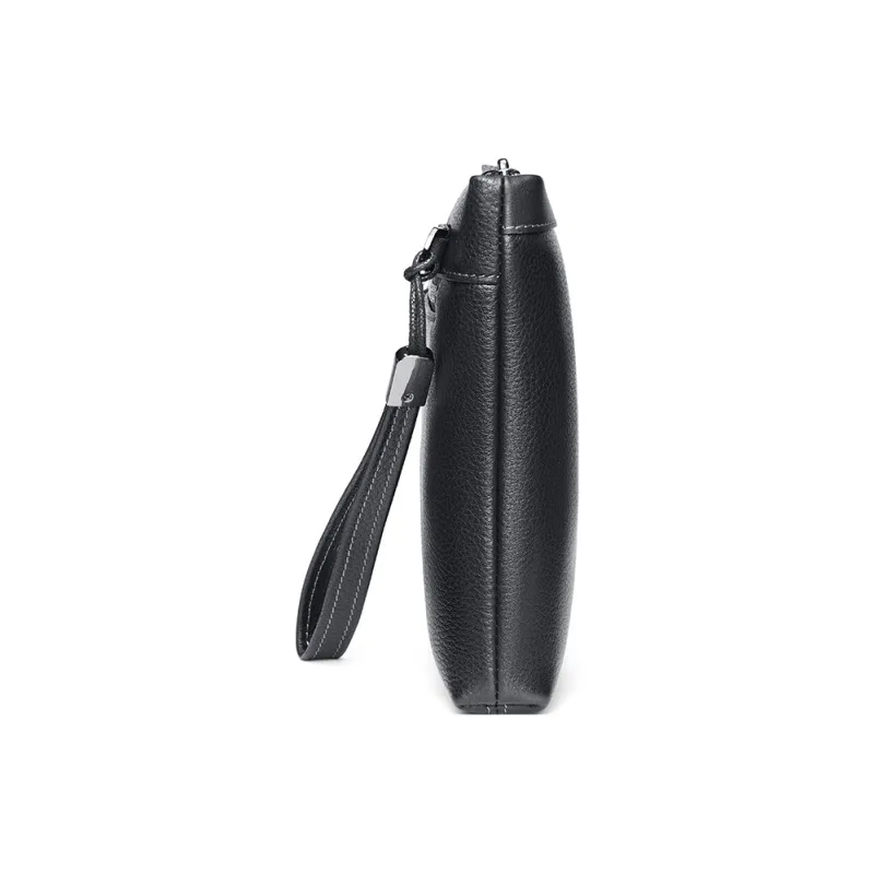SEPTWOLVES Top Grain Cow Leather Handheld Bag Clutch Regular Unisex Black-3