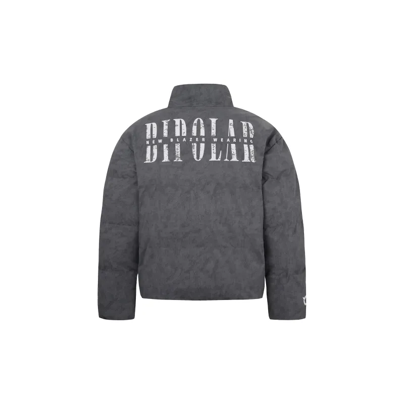 BIPOLAR Puffer Jacket Unisex White Dark Gray Black-4