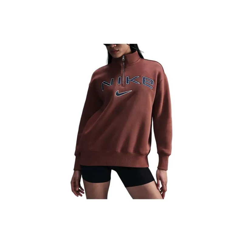 Nike Sportswear Phoenix Fleece Jacket Women's Red Brown-2