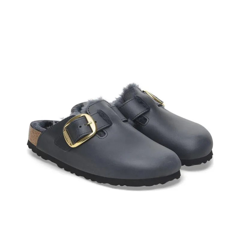 Birkenstock Boston Series Slip Resistant Closed Toe Slippers Women's Dark Gray Regular-3