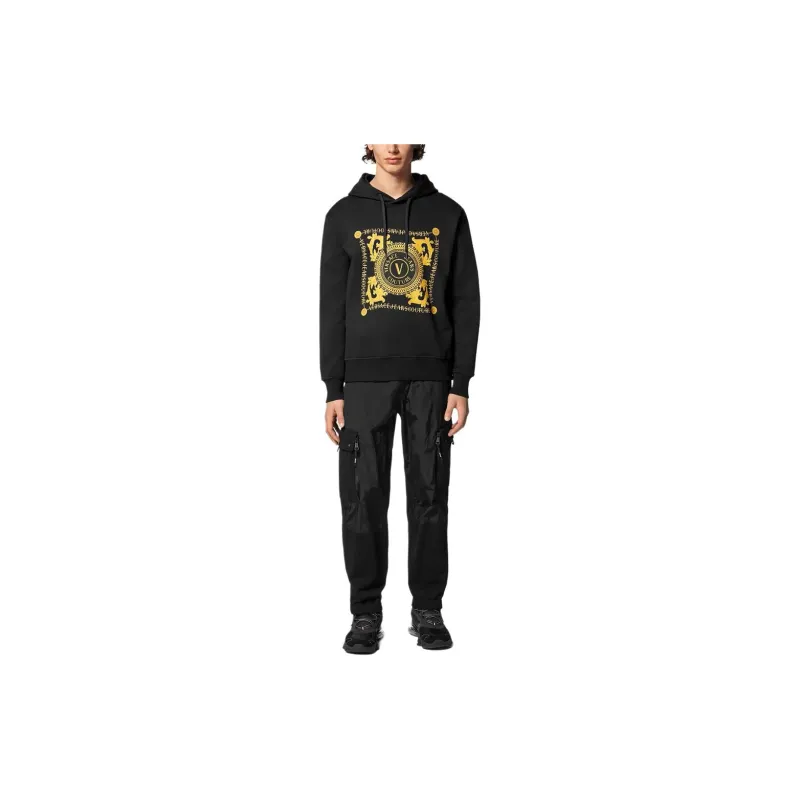 VERSACE JEANS Couture Logo Printed Drawstring Hoodie-1