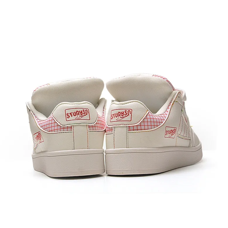 STUR YSN Wear resistant And Lightweight Low Top Skateboard Shoes Women's White Rainbow-3